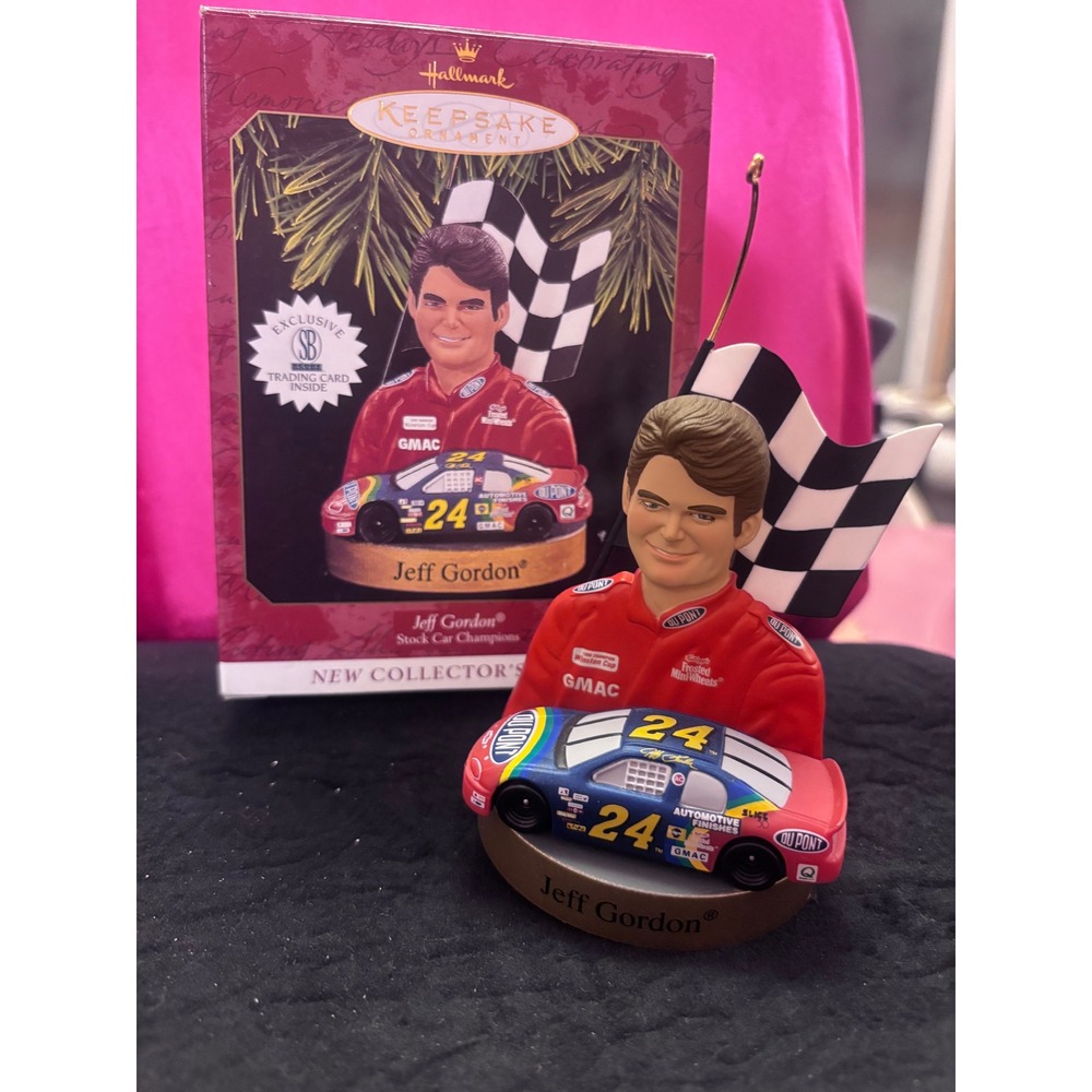 1996 Hallmark Keepsake Jeff Gordon NASCAR Stock Car Champions Ornament Boxed